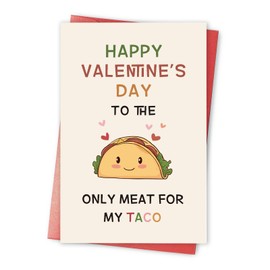 Qiavor Funny Taco Valentines Day Card for Him, Cute Valentines Day Card for Husband Boyfriend, Happy Valentines Day Gifts from Girlfriend Wife