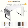 Computer Desk with Storage Bag, Metal Frame Study Table