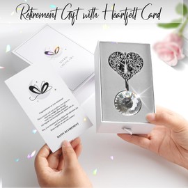 Elivida Retirement Gift for Woman Men, Best Gifts for Retirement 2024, You Shine The Work Rainbow Maker Cool Farewell Gifts, Going Away Gift Crystal Hanging Ornament, Heart Shaped Tree Life Design