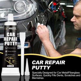 Miioto Car filler, car filler, body spatula, ideal for cars, boats and other restorations for dents, bumps, white, 100 ml