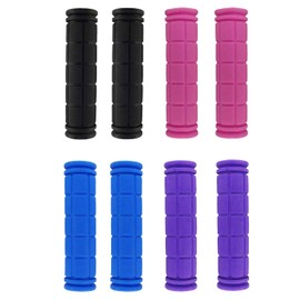 Kasteco 4 Pairs Bicycle Handle Bar Grips Mushroom Grips for BMX/MTB/Road Mountain Bikes, 4 Colors, Black, Blue, Pink, Purple