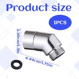 Shower Head Adapter, 1 Pcs 135 Degree Shower Elbow Adapter, G1/2" Shower Head Extension Arm Connector, Solid Brass Shower Hose Connector, Shower Head Holder Angled Adapter for Fixed Shower Head