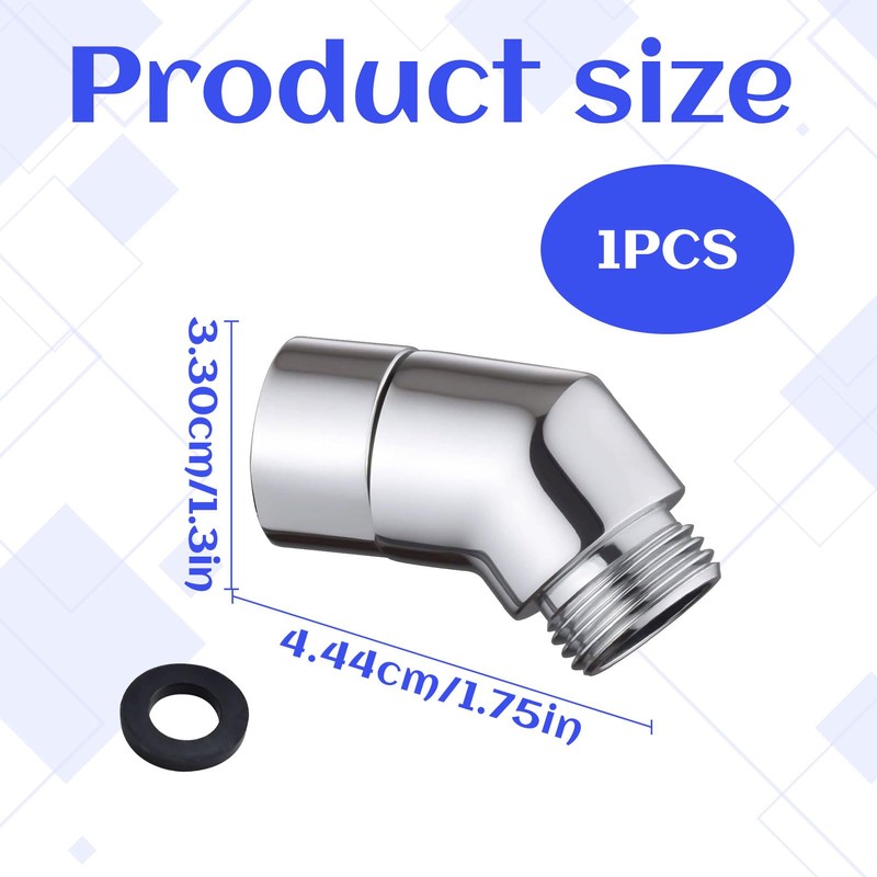 Shower Head Adapter, 1 Pcs 135 Degree Shower Elbow Adapter,