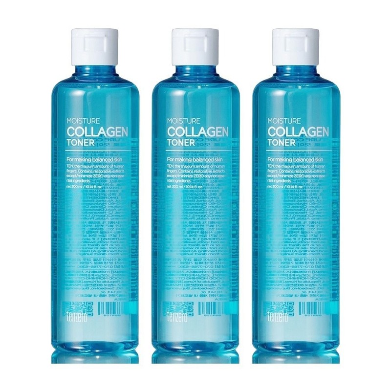 Ten Zero Hypoallergenic Moisture Collagen Toner 300ml 3pcs Cosmetics for