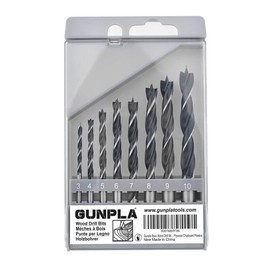 Gunpla 8pcs Wood Drill Bits Set, Carbon Steel Twist Brad Point Drill Bits Woodworking Bore Holes Durable Drilling Tools Kit with Storage Case for Wooden Plywood Chipboard Plastics