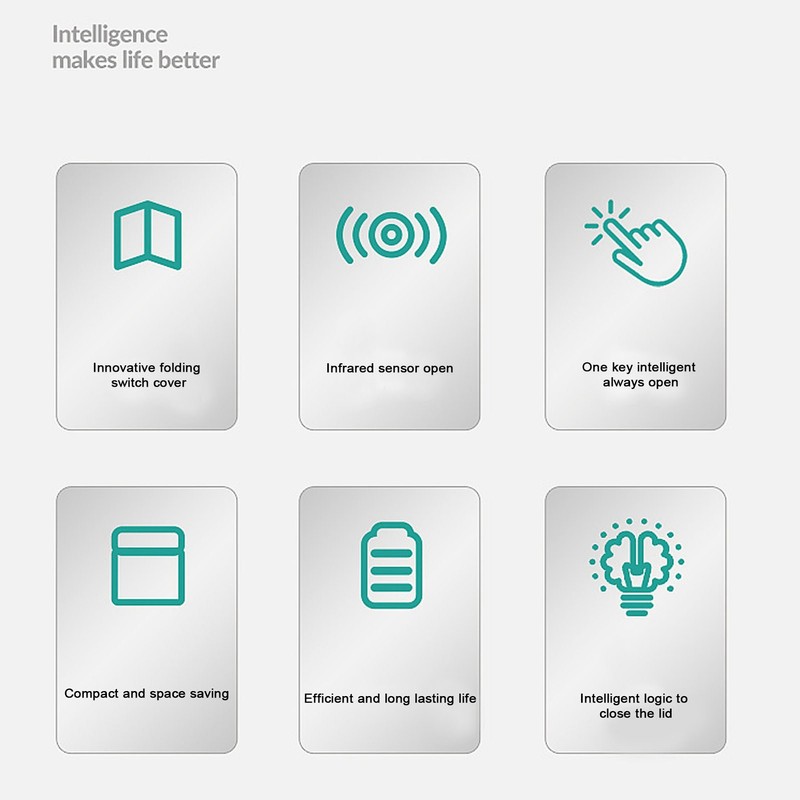 Smart Trash Can 8L Capacity Touchless USB Rechargeable Automatic Induction