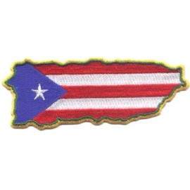 Unbranded Puerto Rico Flag in Map Embroidered Patches 4.75"x1.8"