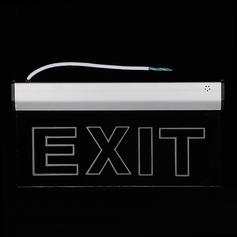 AC220V 3W LED PMMA 350x180mm/13.78x7.09in Emergency Exit Safety Indicator Light