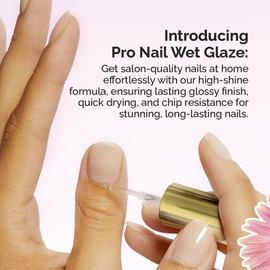 Pro Nail Wet Glaze - Clear Quick Top Coat Dry Nail Polish Professional salon size. 2.5 Oz