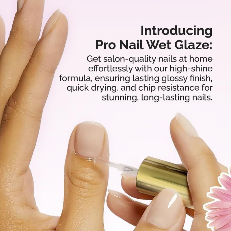 Pro Nail Wet Glaze - Clear Quick Top Coat Dry