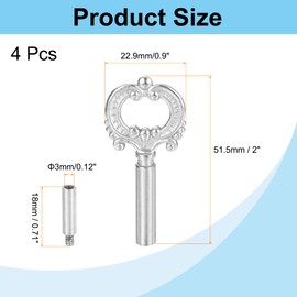 MECCANIXITY 4Pcs Lamp Turn Knob On/Off Lamp Switch Replacement Brass Light Switch Knob Lamp Knob Lamp Switch Extension 51.5mm Length for Lamp Socket, Silver