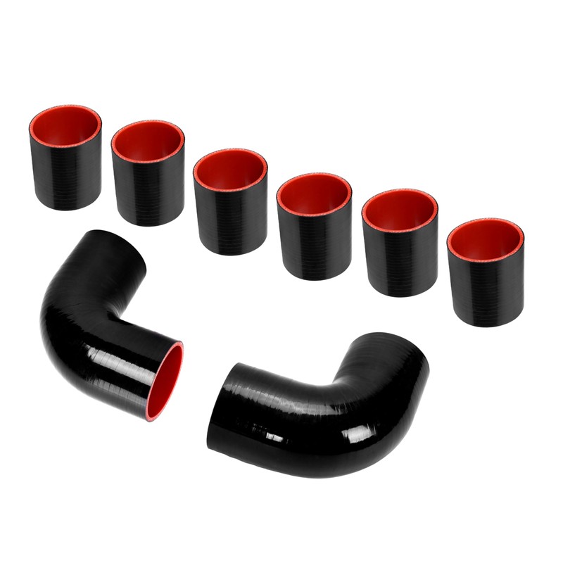 KUAFU 2.5 Inch 8PCS Universal Aluminum Intercooler Piping U-Pipe Kit
