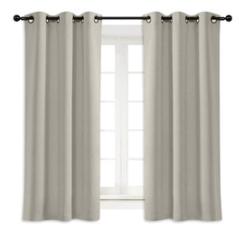 NICETOWN - Cortina de tratamiento de ventana para oscurecer la habitación, natural, panel individual, 42 x 45 pulgadas, aislamiento térmico Energy Smart que bloquea la luz del sol y persiana para