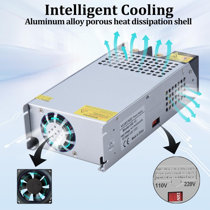 DC 12V 100A 1200W Power Supply 110V AC to 12V