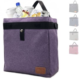 CP CLEVER PINKPHIN cubeta de basura de coche para colgar para reposacabezas, organizador de bolsas de basura extragrande, impermeable, cubeta de basura plegable para vehículos (morado)