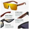 DUBERY Trendy Rimless Wood Sunglasses Polarized Flat Top Sun Glasses