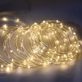 24 Foot Solar Powered PVC White Flexible Outdoor Rope Light - Easy Installation, Mounting Hardware Included, Flexible and Durable Rope, Free to DIY