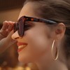 Dollger Retro Oversized cat eye sunglasses for women Trendy chunky