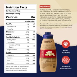 Torani Sugar Free White Chocolate Sauce for Crafting Coffeehouse Drinks, Large Squeeze Bottle with Pump, 64 Fl Oz