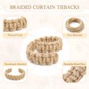HOMEBROS Boho Curtain Tiebacks, Braided Curtain Holdbacks, Brown, 4 Pcs