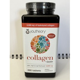 youtheory Collagen Plus Biotin, 390 Tablets EXP: 03/2025