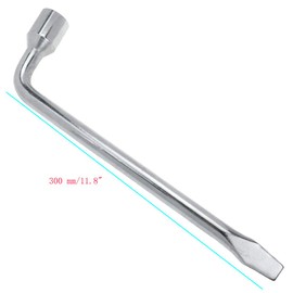 Semetall 22mm Car Spare Tire Lug Wrench,Slotted End Socket Repair Tool,Tire Replacement Tool (Silver)