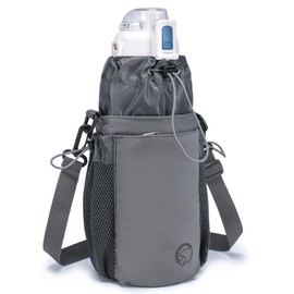 BAGROUPS Water Bottle Holder Bag Water Bottle Holder Bag Water Bottle for Hanging Removable and Adjustable Shoulder Strap Suitable for Fitness, Camping, Daily (Grey)