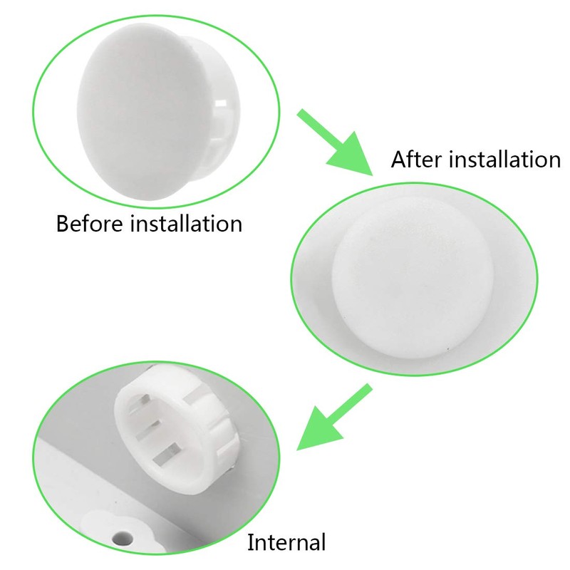Qjaiune 1/2 Inch / 13mm Hole Caps White Plastic Hole