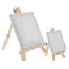 Operitacx Mini Sketching Easel and Canvas Set Portable Wooden Drawing