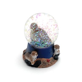 Onwomania Seal Baby Seal Ear Seal Height 6.5 cm Snow Globe Glitter Ball Shake Ball Multicoloured