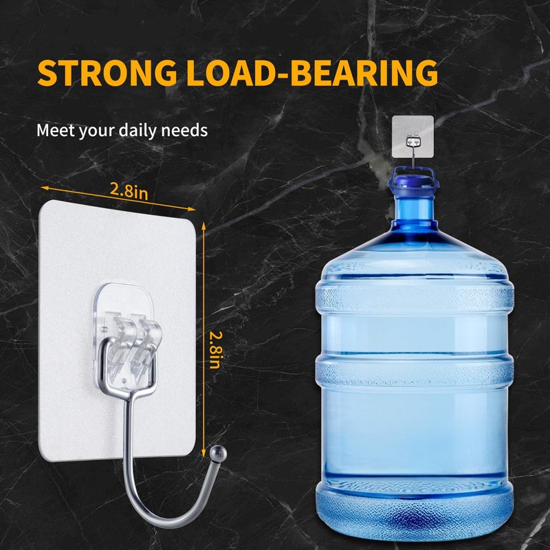 EBUKTUK Wall Hooks with Good Adhesion, Wall Hook Waterproof Transparent