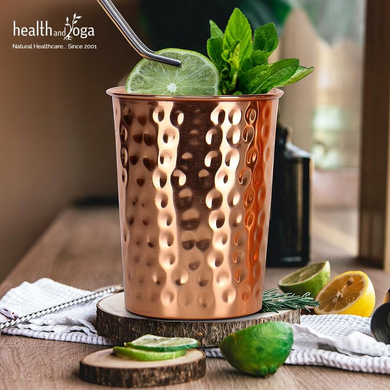qCup Hand Hammered Copper Tumblers - Ayurvedic Health Pure Copper