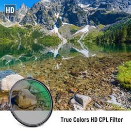 NEEWER 46mm True Color Polarizer Filter HD Optical Glass Double Sided 30 Layer Nano Coatings Circular Polarizing Filter(CPL) Aluminum Frame/Water Repellent/Scratch Resistant/Anti Fingerprint