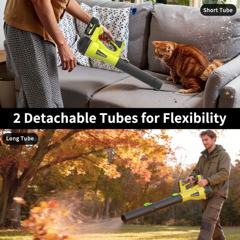 for Men Cordless Leaf Blower 21V: 500CFM 150MPH Electric Leaf