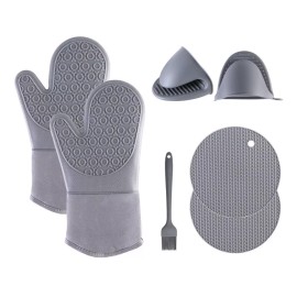 Wnatn Guantes De Horno 7 En 1 De Silicona Resistente Al Calor
