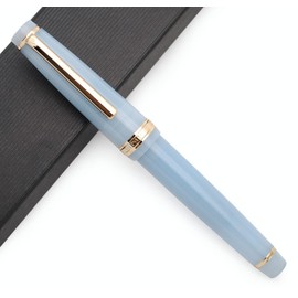 JINHAO 82 Celluloid Fountain Pen Acrylic Ink Pen with Ink Converter (Fine Nib, Gold Clip-Transparent Grayish Blue)