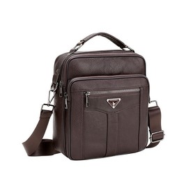 Leather M4-1 Simple Casual Cross Bag Men and Women Daily bag brown