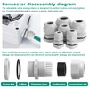 Faankiton Pack of 60 Cable Glands Waterproof Adjustable Cable Glands