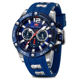 Men’s Watches for Men Stylish Military Sport Chronograph Wrist Watch Fashion Casual Silicone Strap Waterproof Analog Quartz Business Watches Best Mens Gift