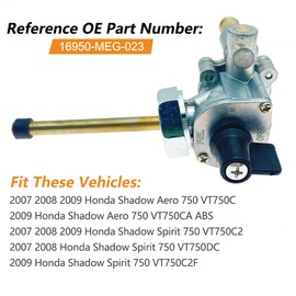 Fuel Tank Petcock Valve Switch for Honda Shadow Aero Spirit 750 VT750C VT750CA VT750C2 VT750DC VT750C2F Replace 16950-MEG-023