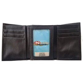Custom Morgan Dollar Tails Nocona Cross Leather Trifold Chocolate Wallet