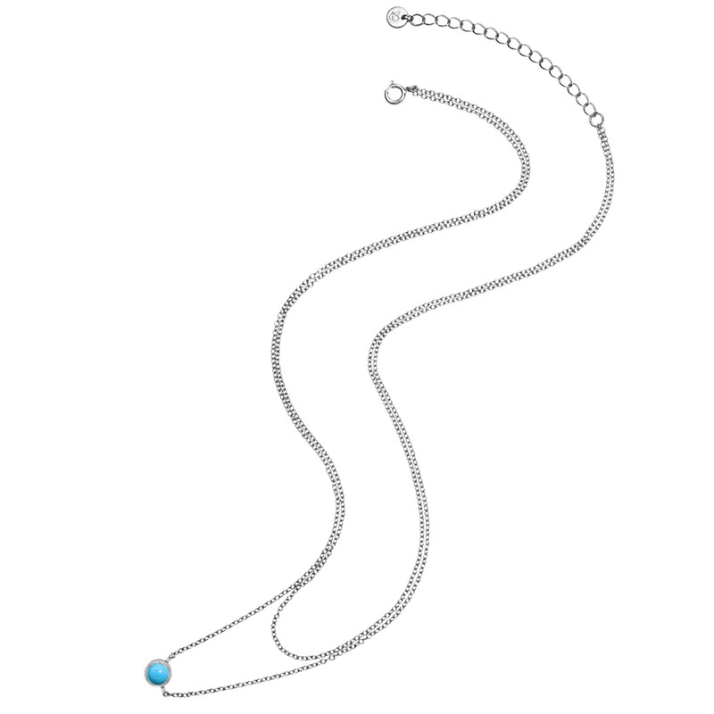 Glanzstücke München Women's Necklace 925 Sterling Silver with Turquoise (Rek.),