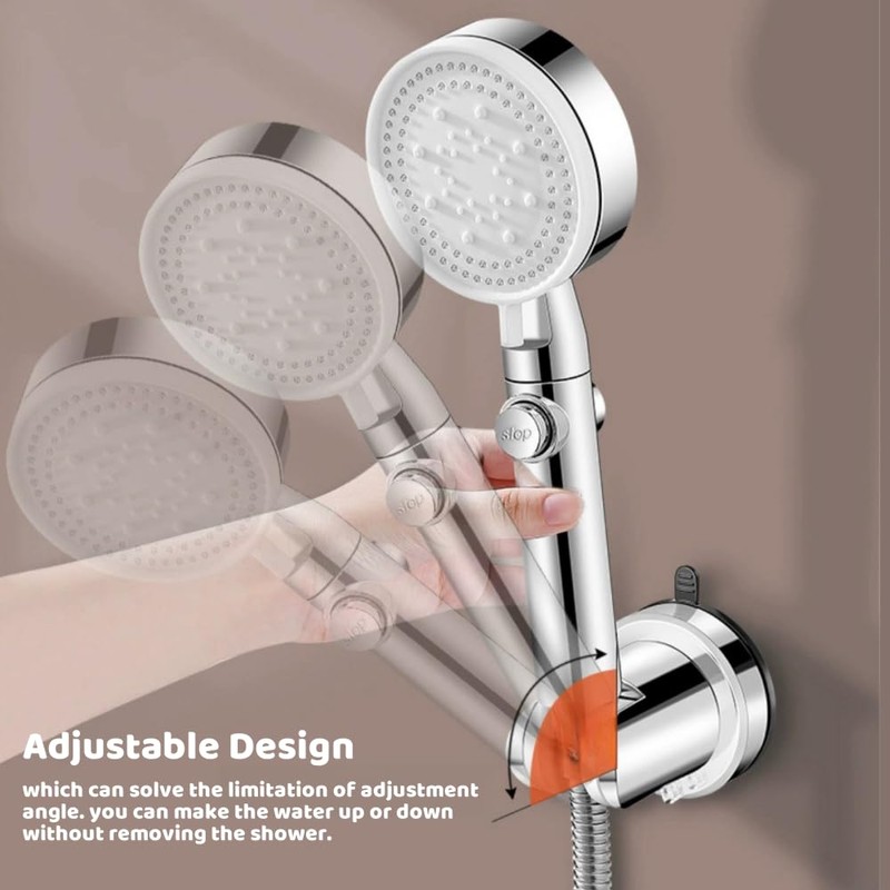 JIANHY Suction Cup Shower Head Holder Universal Adjustable Shower Head