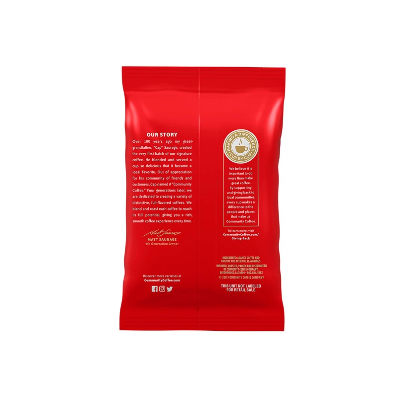 Community Coffee Pecan Praline Flavored, Medium Roast Pre-Measured Coffee Packs,