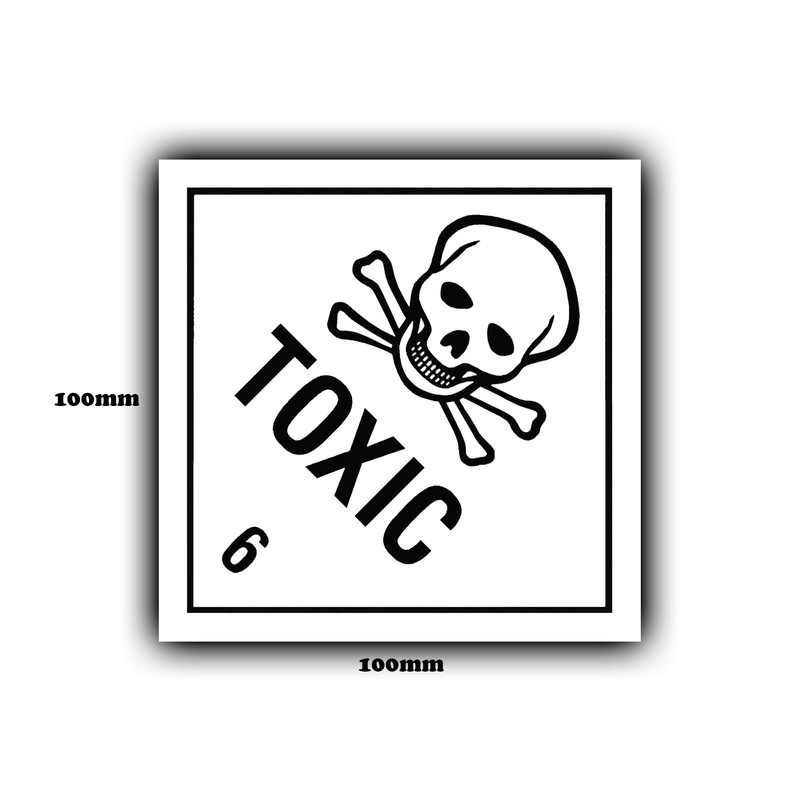 Toxic Hazard Chemical Label - 6 Toxic Substance - Vinyl