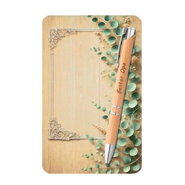 Maus-Design Engraved Bamboo Ballpoint Pen with Write On Card - Gift Set for Teacher, Teacher, Coworker, Mum, Dad & Much More - Personalised (04 Best Grandpa)