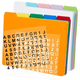 Lewtemi 50 Pcs Index Card Dividers 5 x 8 Inch Index Card Dividers with Tabs Guides with 2 Pcs Alphabet Number Stickers for Office Recipe Business (Multi Color)
