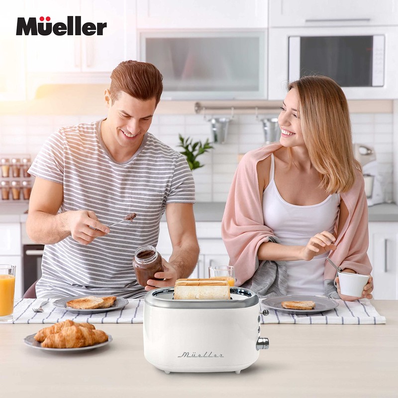 MUELLER HOME Retro Toaster 2 Slice, 7 Browning Levels, 3