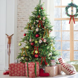 HimBen Green Velvet Ribbon, 1 inch 10 Yards Vintage Velvet Ribbons Perfect for Christmas Tree Ornaments, Gift Wrapping, Wedding Decoration, Bows, Sewing, Crafts, Wreath and More