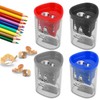 4 Pcs Pencil Sharpener with Container, Compact Handheld Pencil Sharpeners,